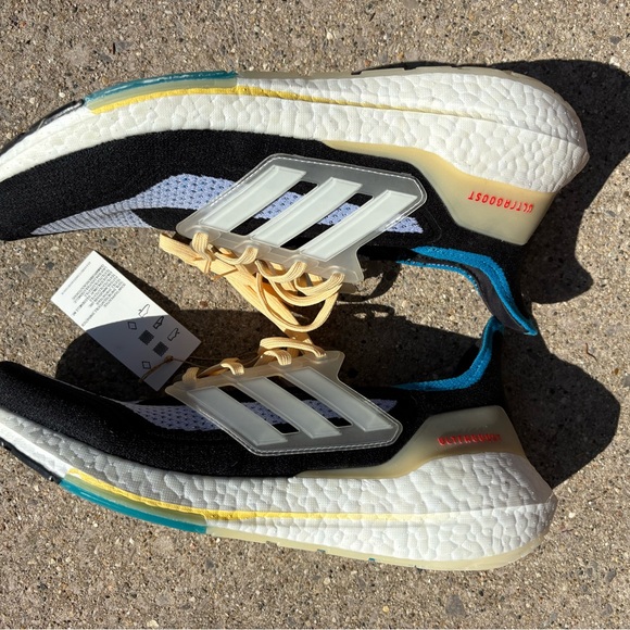 Adidas Ultraboost Black and White Sneakers with Yellow Accents - Picture 5 of 5